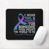 Teal Purple Ribbon For Suicide Prevention Awarenes Mousepad (Mit Mouse)