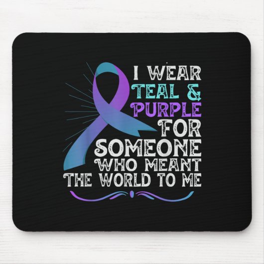 Teal Purple Ribbon For Suicide Prevention Awarenes Mousepad (Vorne)