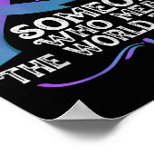 Teal Purple Ribbon For Suicide Prevention Awarenes Poster (Ecke)