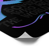 Teal Purple Ribbon For Suicide Prevention Awarenes Poster (Ecke)