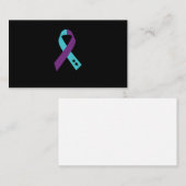 Teal Purple Ribbon Semicolon Suicide Prevention Visitenkarte (Vorne/Hinten)