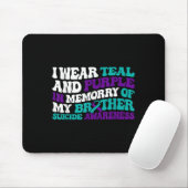 Teal Purple Ribbon Suicide Awareness Brother Aware Mousepad (Mit Mouse)