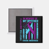 Teal Purple Ribbon Suicide Awareness Flag Brother Magnet (Vorderseite/Rückseite)
