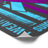 Teal Purple Ribbon Suicide Awareness Flag Brother  Poster (Ecke)