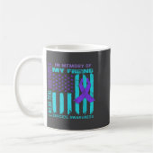 Teal Purple Ribbon Suicide Awareness Flag Freind B Kaffeetasse (Links)
