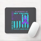 Teal Purple Ribbon Suicide Awareness Flag Freind B Mousepad (Mit Mouse)