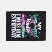 Teal Purple Ribbon Suicide Awareness Flag I Miss M Fleecedecke (Vorderseite (Horizontal))