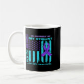 Teal Purple Ribbon Suicide Awareness Flag Student  Kaffeetasse (Links)