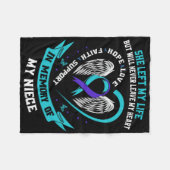Teal Purple Suicide Awareness Ribbon Niece Memoria Fleecedecke (Vorderseite (Horizontal))