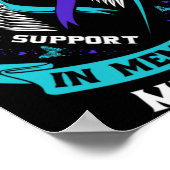 Teal Purple Suicide Awareness Ribbon Niece Memoria Poster (Ecke)