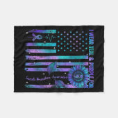 Teal Purple Us Usa Flag Suicide Prevention Awarene Fleecedecke (Vorderseite (Horizontal))