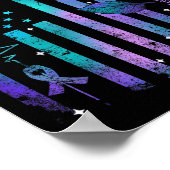 Teal Purple Us Usa Flag Suicide Prevention Awarene Poster (Ecke)