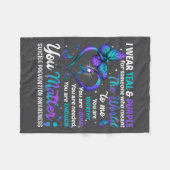 Teal Purple You Suicide Prevention Awareness Month Fleecedecke (Vorderseite (Horizontal))