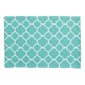 Teal Quatrefoil Pattern Kissenbezug (Vorderseite-Links)