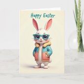 Teal Rabbit Easter Card Karte (Vorderseite)