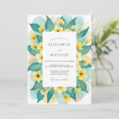 Teal Radiant Summer Wedding Einladung (Stehend Vorderseite)
