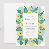 Teal Radiant Summer Wedding Einladung (Vorne/Hinten)