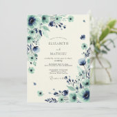 Teal Ravishing Spring Wedding Einladung (Stehend Vorderseite)