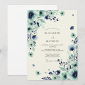 Teal Ravishing Spring Wedding Einladung (Vorne/Hinten)