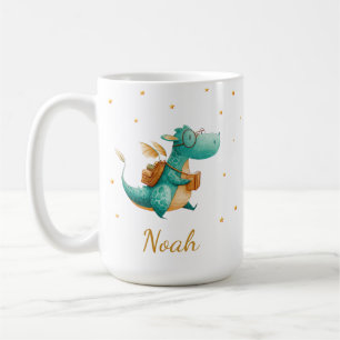 Teal-Reading-Drache-Tasse – Personalisierter Junge Kaffeetasse