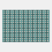 Teal Red Retro Gifts Plaid Pattern Christmas Geschenkpapier Set (Vorderseite 3)