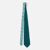 Teal Retro Dots Pattern Neck Tie Krawatte (Rückseite)