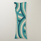 Teal Retro Rainbow Stripes Pattern Seitenschläferkissen (Vorderseite Vertikal)