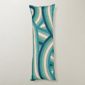 Teal Retro Rainbow Stripes Pattern Seitenschläferkissen (Rückseite (Vertikal))