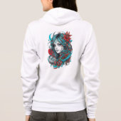 Teal Reverie Crimson in Bloom Ethereal Chromatics  Hoodie (Rückseite)