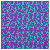 Teal Ribbons Stoff (Muster)