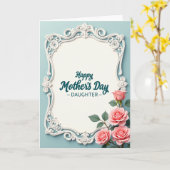 Teal Rococo Muttertagskarte Karte (Gelbe Blume)