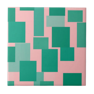Teal Rosa Farbmuster Modern Abstract Fliese