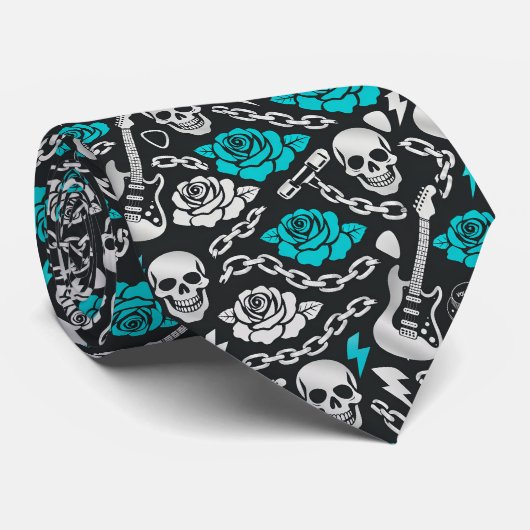 Teal Rose Rockwave Krawatte (Gerollt)
