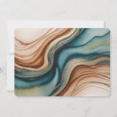 Teal Roses And Bronze Leaves Rehearsal Dinner Einladung (Rückseite)