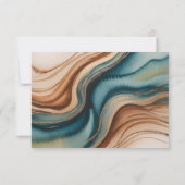 Teal Roses and Bronze Leaves Wedding Dankeskarte (Rückseite)