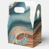 Teal Roses and Copper Leaves Bridal Shower Geschenkschachtel (Geöffnet)