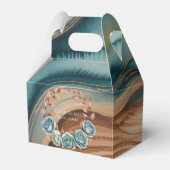 Teal Roses and Copper Leaves Bridal Shower Geschenkschachtel (Vorderseite)
