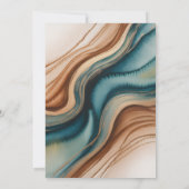 Teal Roses and Copper Leaves Wedding Celebration  Einladung (Rückseite)