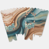 Teal Roses and Copper Leaves Wedding Geschenkschachtel (Ungeklappt)