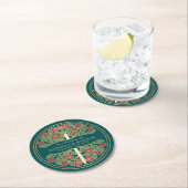 Teal Royal Medieval Gold Sword Wedding Runder Pappuntersetzer (Vor Ort)