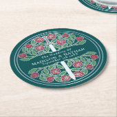 Teal Royal Medieval Silver Sword Wedding Runder Pappuntersetzer (Angewinkelt)