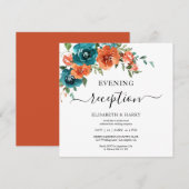 Teal Rust Orange Budget Rust Budget Wedding  Einladung (Vorne/Hinten)