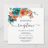 Teal Rust Orange Budget Rust Budget Wedding  Einladung (Vorderseite)