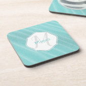 Teal Sand Ripples Personalized Coaster Getränkeuntersetzer (Linke Seite)