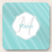 Teal Sand Ripples Personalized Coaster Getränkeuntersetzer (Vorderseite)