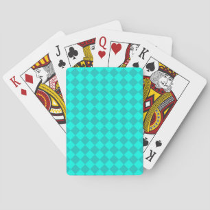 Teal-Schachbrett-Diamantmuster Spielkarten