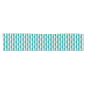 Teal-Schattierungen Farbblöcke mit Hellgrau Kurzer Tischläufer (Horizontal)