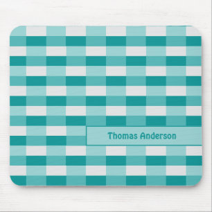 Teal-Schattierungen Farbblöcke mit Hellgrau Mousepad