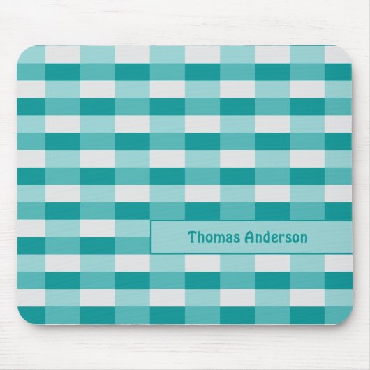 Teal-Schattierungen Farbblöcke mit Hellgrau Mousepad (Vorne)