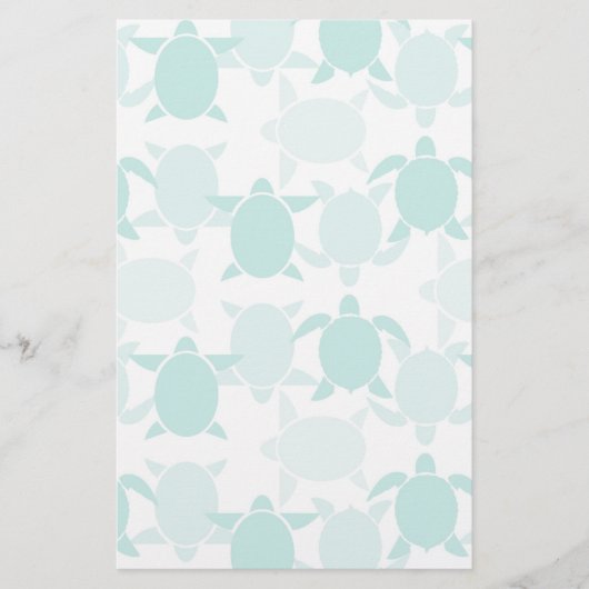 Teal-Schildkrötenmuster Briefpapier (Vorderseite)